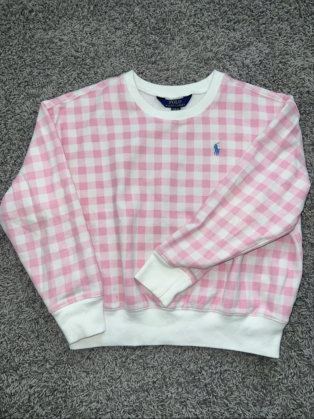 Polo by Ralph Lauren Pink & White Gingham Crewneck